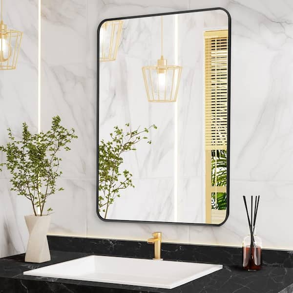 Gymax Bathroom Wall Mirror with Shelf Square Vanity Makeup Mirror