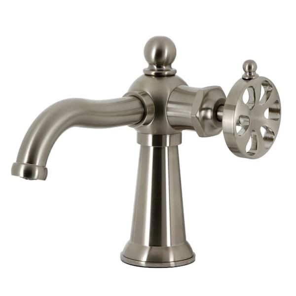 Kingston Brass Belknap Single-Handle Single Hole Bathroom Faucet with Push Pop-Up in Brushed Nickel
