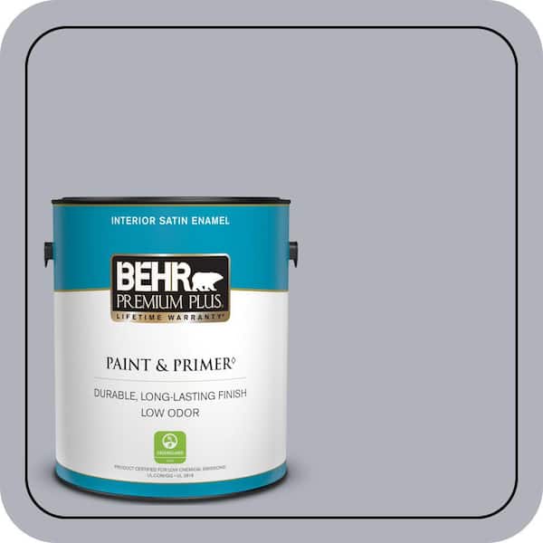 BEHR PREMIUM PLUS 1 gal. #N540-3 Vanity Satin Enamel Low Odor Interior Paint & Primer