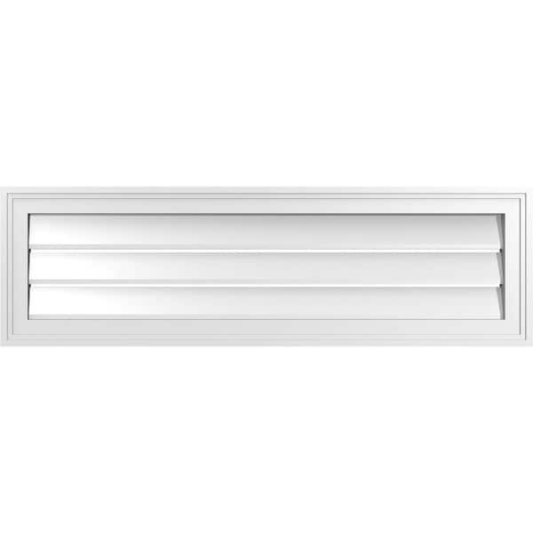 Ekena Millwork 40" x 12" Rectangular White PVC Paintable Gable Louver Vent Functional