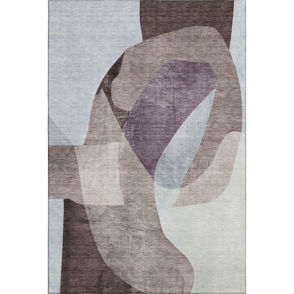 Mayfield Premium Machine Washable Abstract AMF2058 Brown 10 ft. x 14 ft. Area Rug