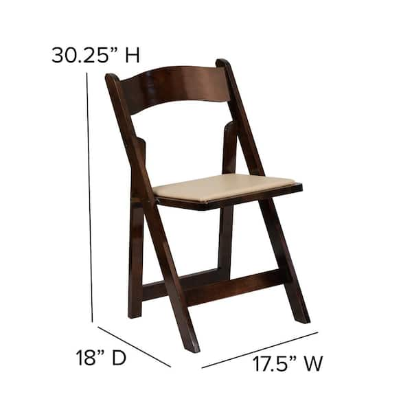 Wood folding chairs 2025 with padded seats