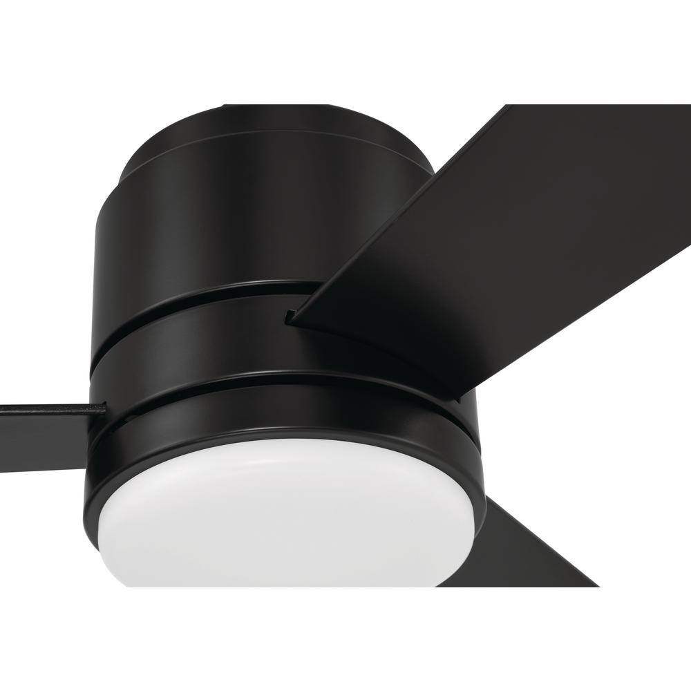 Flat Black 52" Ceiling Fan with Frost White Acrylic Light