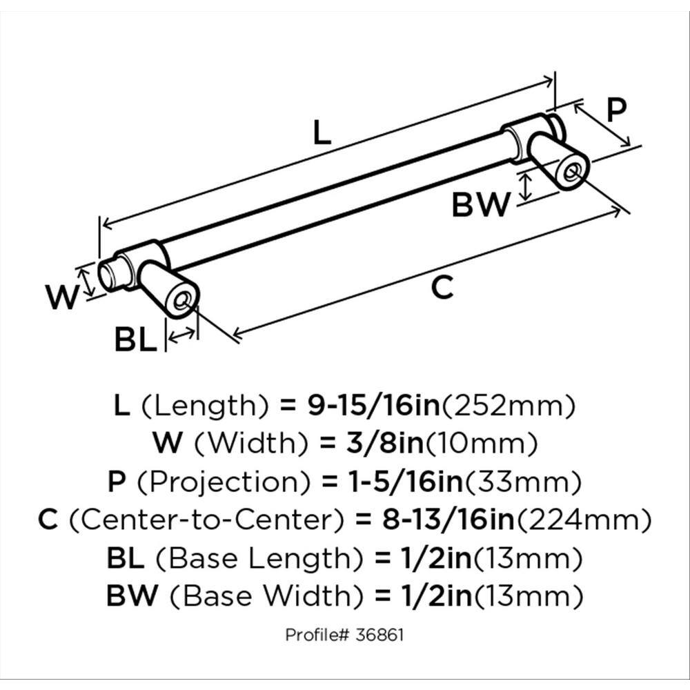Satin Nickel 9.93" Modern Cabinet Drawer Pull