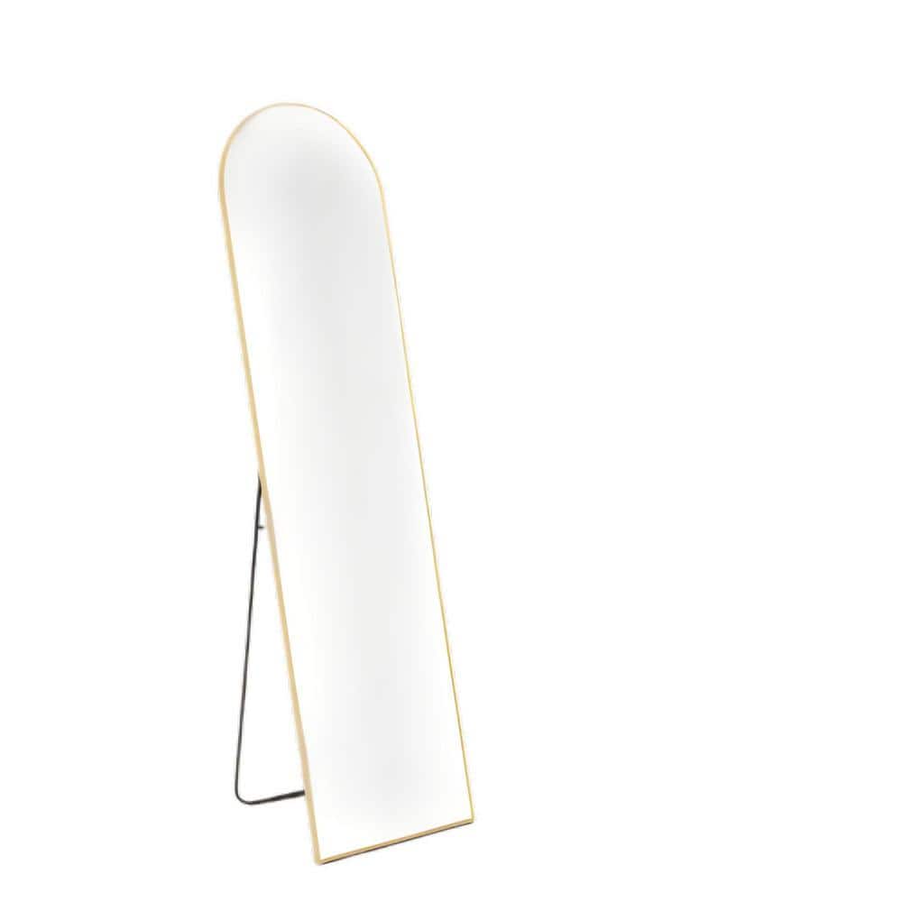 Gold 16 in. W x 59 in. H Arched Aluminum Alloy Frame Full Length Mirror, Fl