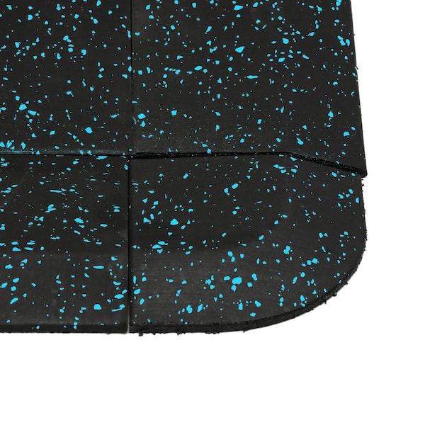 5.9 in. x 5.9 in. Blue Plus Black Rubber Floor Tile Gathered Corners, 4/5 in. Thick (2 Tiles/Covered 0.5 sq. ft.)