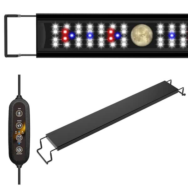 12-17 in. Black Indoor LED Grow Light for Aquarium with Full Spectrum 6500K Daylight and Moonlight Modes