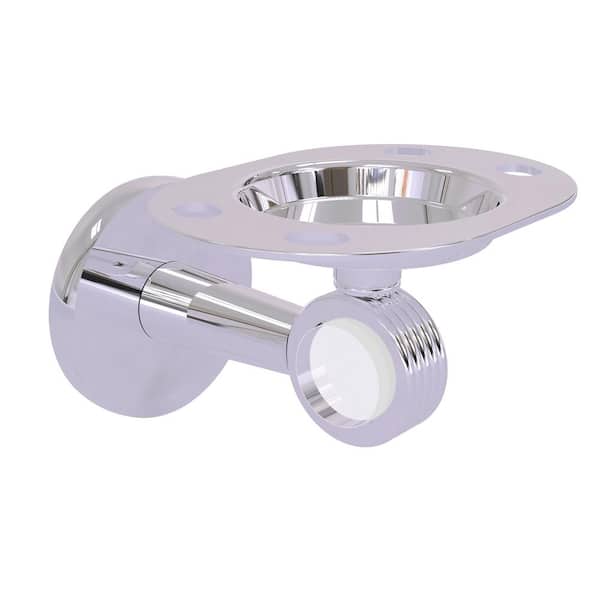Allied Brass Clearview Tumbler and Toothbrush Holder with Groovy Accents in Polished Chrome