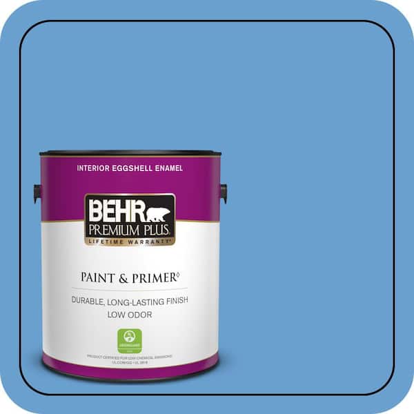 BEHR PREMIUM PLUS 1 gal. #P520-4 Cornflower Eggshell Enamel Low Odor Interior Paint & Primer