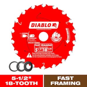 5-1/2 in. x 18-Tooth Fast Framing Circular Saw Blade with Bushings