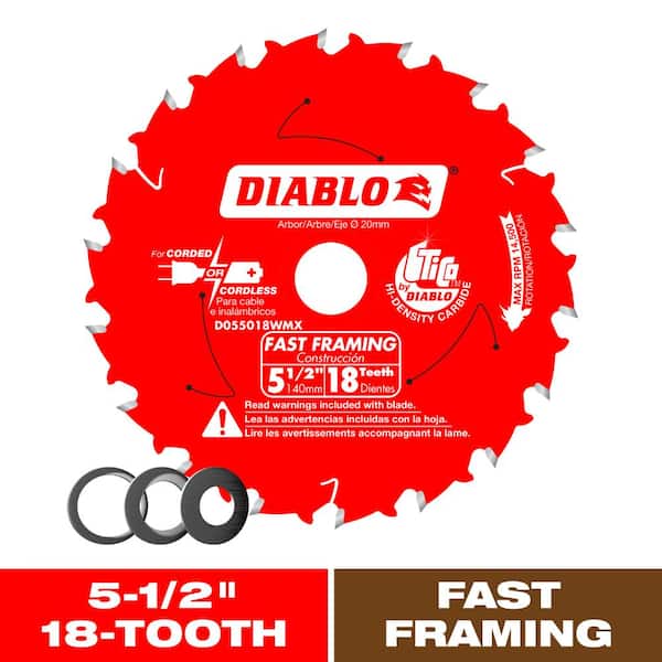 DIABLO 5-1/2 in. x 18-Tooth Fast Framing Circular Saw Blade with Bushings