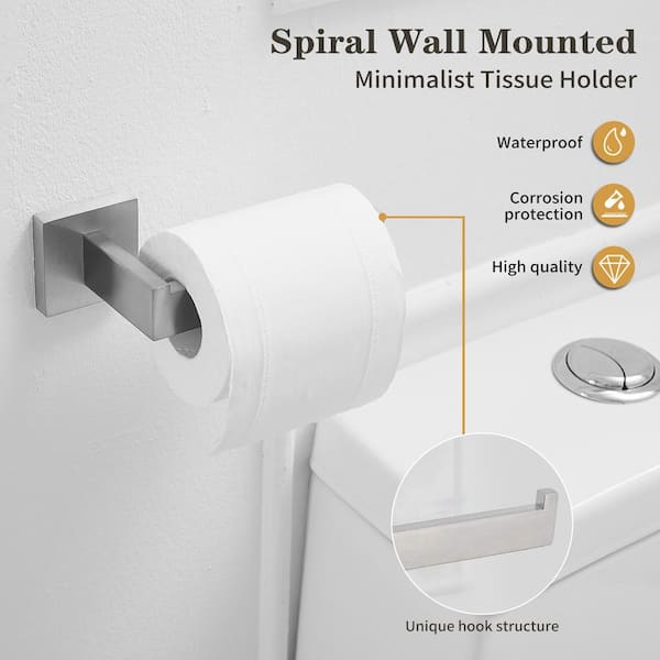 4-Piece Bath Hardware Set with towel bar for bathroom wall Towel/Robe Hook and Towel Ring Included in Brushed Nickel