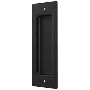 6-1/2 in. L Black Recessed Sliding Door Pull Handle with Mounting Screws Brushed Finish Rectangular Flush Pull Handle