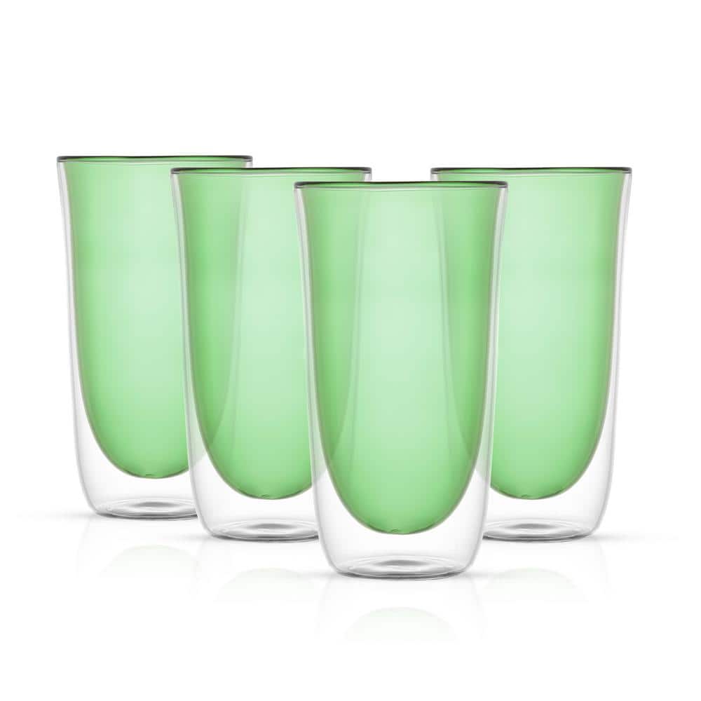 JoyJolt Aroma 13.5 oz Borosilicate Glass Green Colored Double Wall Coffee  Tea Mugs Set (Set of 4) JGT10257 - The Home Depot