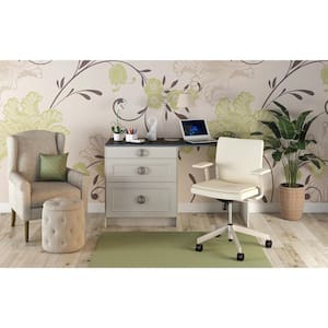 Littleton 61.5 in. W x 34.5 in. H x 24 in. D Painted Light Gray Shaker Simple Desk Bundle