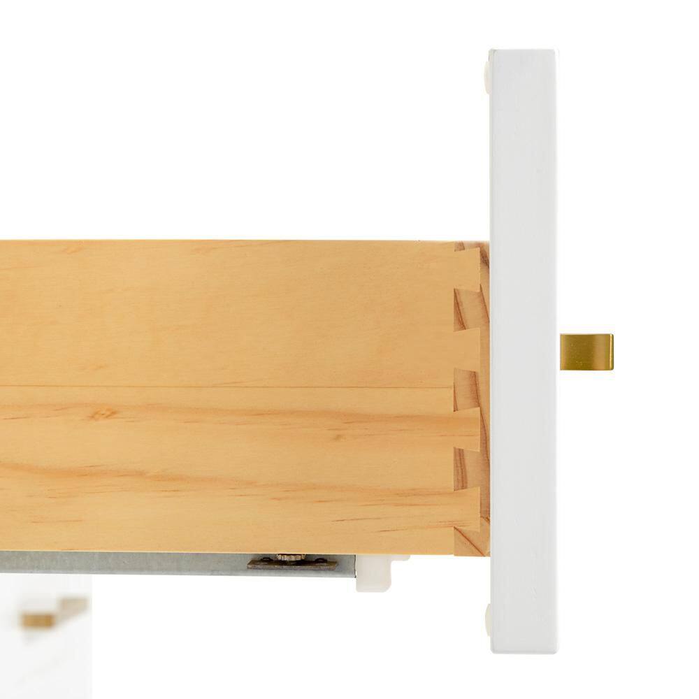 White Marble Top Freestanding Single Sink Vanity with Gold Hardware