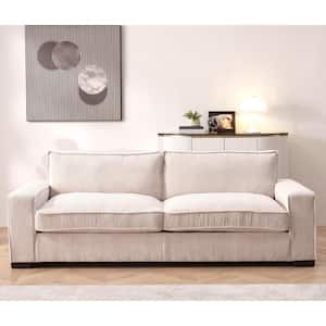Collection 79.5 in Wide Square Arm Polyesters Fabric Rectangle Mid-Century Modern Straight Sofa in BEIGEeige