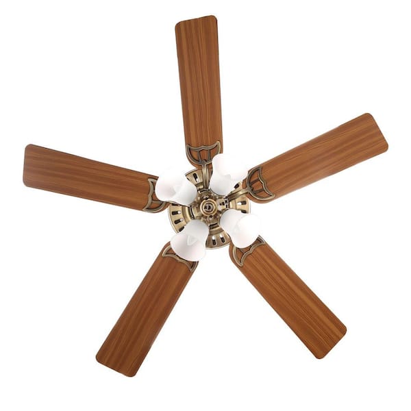 Hunter Studio Series 52 in. LED Antique Brass Indoor Ceiling Fan with Light  Kit 53063 - The Home Depot