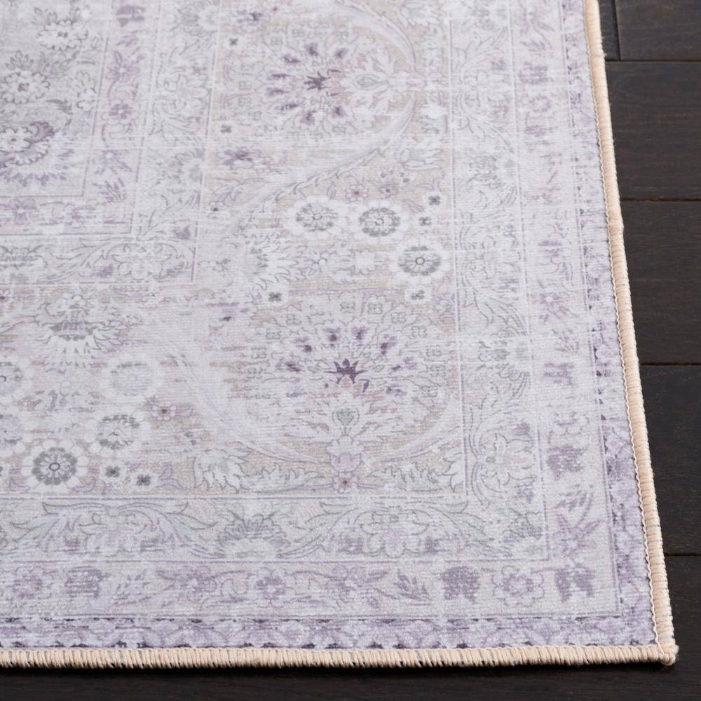 Beige Easy-Care Synthetic 6' x 9' Non-Slip Area Rug