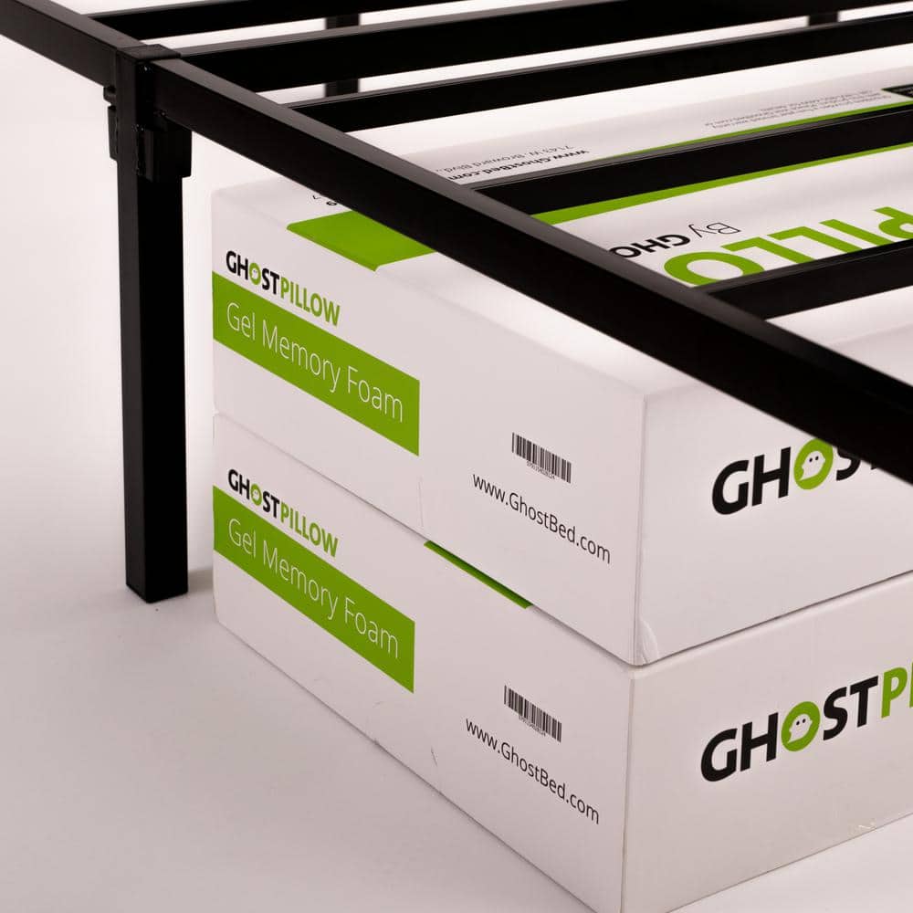 King Size Black Metal Mattress Foundation with Quick Snap Assembly