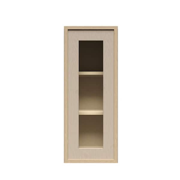 Slim Shaker Assembled 18 in. W x 36 in. H x 12 in. D Wall Kitchen Cabinet in Natural Wood