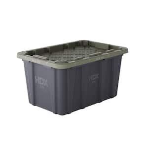 27 gal. Tough Storage Tote in Black and Army Green