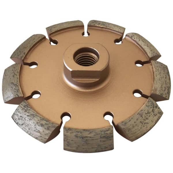 EDiamondTools 4 in. Concrete or Asphalt Repair, Segmented Rim, Crack Chaser Diamond Blade, 3/8 in. Crack Width, 5/8 in. Threaded Arbor