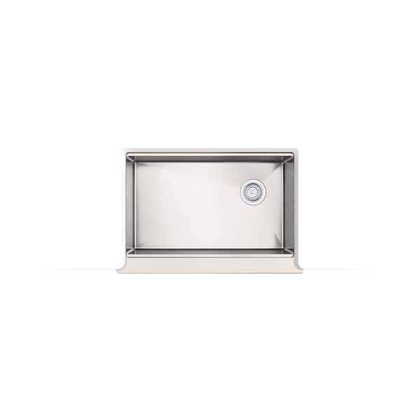 KOHLER Strive 29-1/2 in. Undermount Single Bowl Stainless Steel Workstation Kitchen Sink