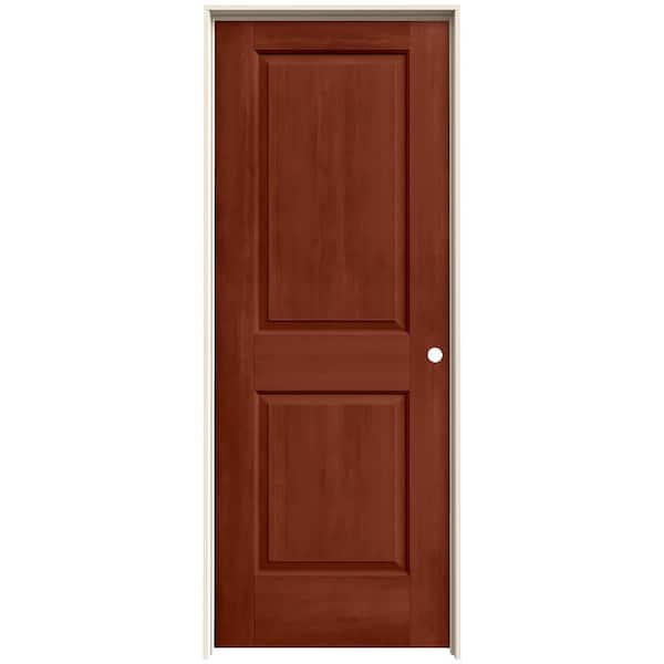 JELD-WEN 32 in. x 80 in. Carrara 2 Panel Left-Hand Hollow Core Amaretto Stain Molded Composite Single Prehung Interior Door