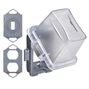 N3R Extra Duty Clear 1-Gang Weatherproof In-Use Outdoor Electrical Outlet Cover, UFAST 16-in-1, Jumbo 4.75 in. Deep