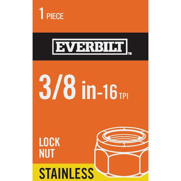 Everbilt 3/8 in.-16 Stainless Steel Nylon Lock Nut