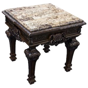 Andrew 28 in. L Cherry Marble-Top Square End Table
