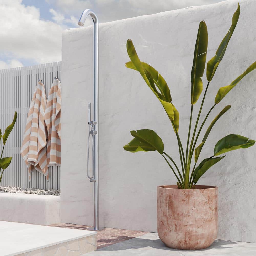PULSE ShowerSpas Wave 1-Spray Brushed Stainless Steel Outdoor Shower Faucet System