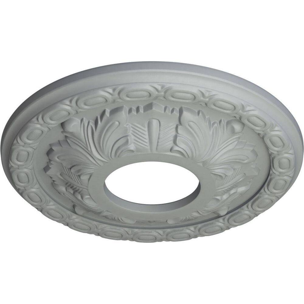 Primed Gray Leaf Ceiling Medallion 11.38"