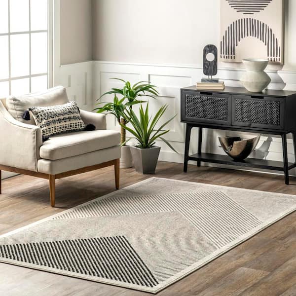 Charline Modern Mountain Beige 5 ft. x 8 ft. Area Rug
