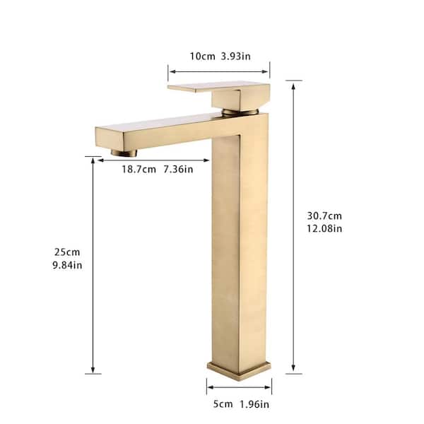 Single Handle Single Hole Bathroom Sink Vanity Faucet in Brushed Gold