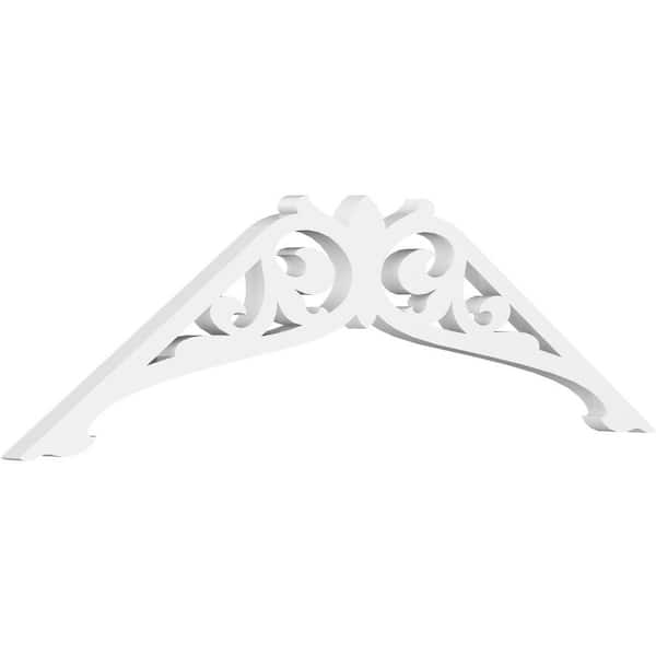 Ekena Millwork 1 in. x 36 in. x 12 in. (8/12) Pitch Carrillo Gable Pediment Architectural Grade PVC Moulding
