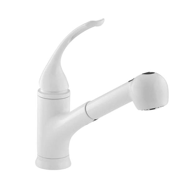 KOHLER Coralais 1 or 3-Hole Single-Handle Pull-Out Sprayer Kitchen Faucet With MasterClean sprayface In White