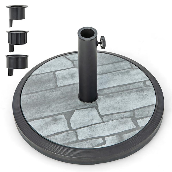 Costway 19 in. 35 lbs. Round Patio Umbrella Base Stand Holder 1.4 in. to 1.9 in. Market Table Outdoor in Black