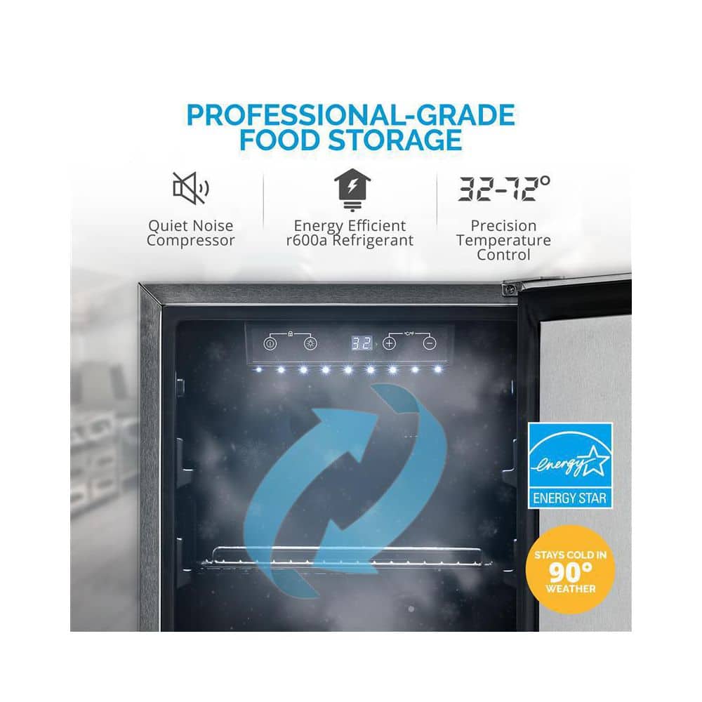 NewAir 15" Stainless Steel Smart Built-in Beverage Refrigerator