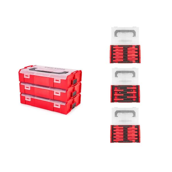 Pick, Hook, and Mini Pry Bar Set with Mini Stacking Tool Boxes (24-Piece)