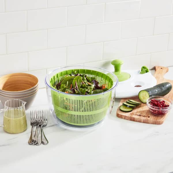 Cuisinart Large Spin Stop Salad Spinner- Wash, Spin & Dry Salad Greens,  Fruits & Vegetables, 5qt, CTG-00-SAS1