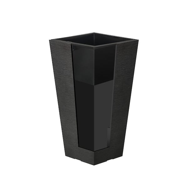 KANTE 22 in. H Large Black Plastic Indoor Outdoor Self-watering