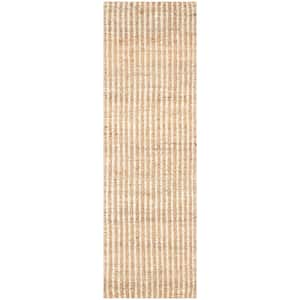 Natural Fiber Beige/Ivory 2 ft. x 7 ft. Striped Runner Rug