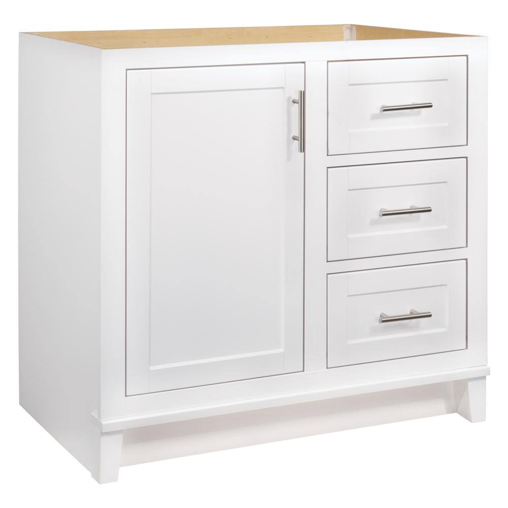 Glacier Bay Kinghurst 36 in. W x 21 in. D x 33.5 in. H Bath Vanity without Top in White