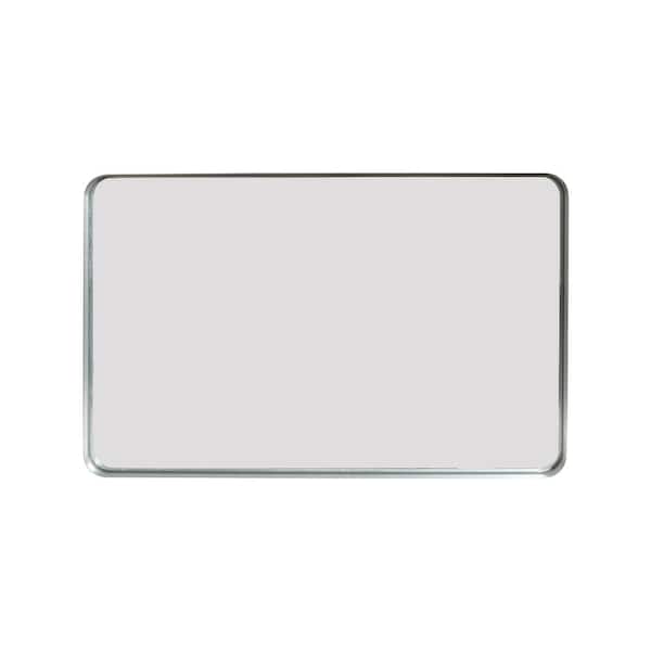 cadeninc 30 in. W x 20 in. H Rectangular Aluminium Framed Wall-Mounted Bathroom Vanity Mirror in Silver (Horizontal and Vertical)