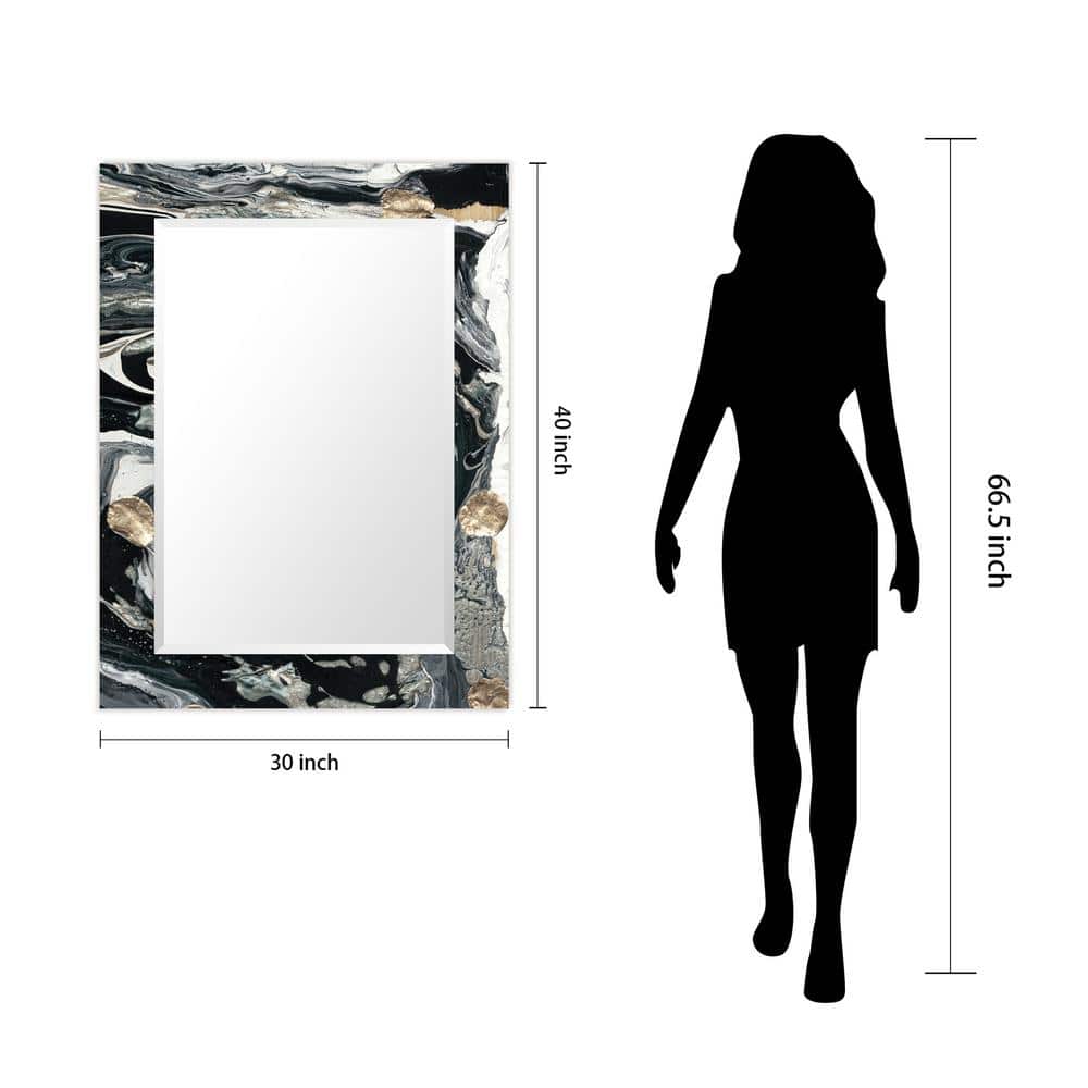 Gilded Age Elegance 40"x30" Frameless Beveled Art Glass Mirror