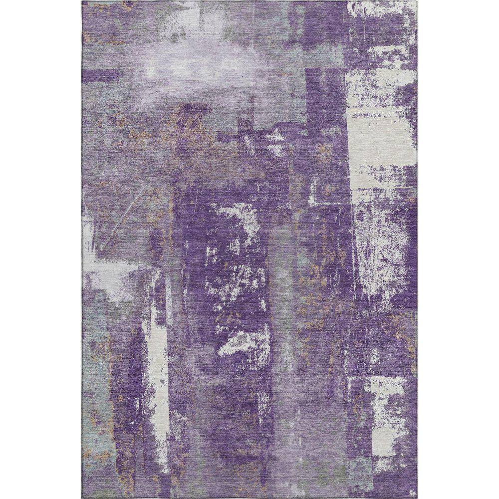 Addison Rugs Mayfield Premium Machine Washable Abstract AMF1984 Purple ...