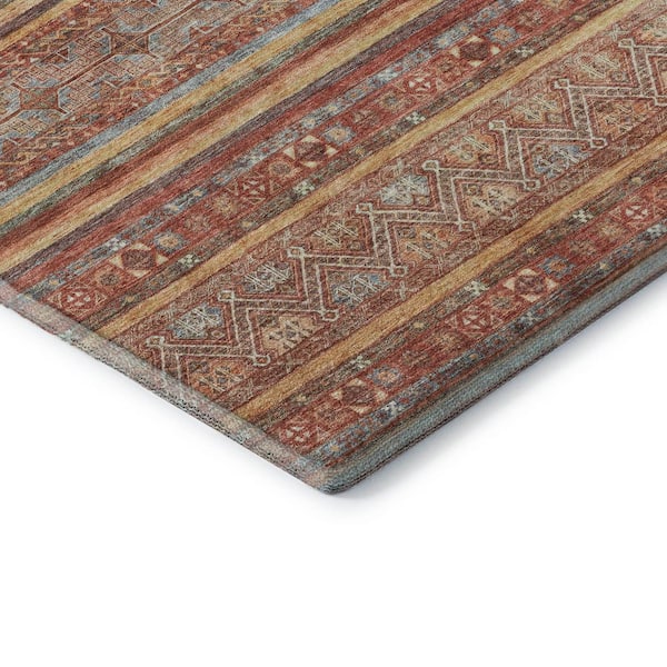 Mayfield Premium Machine Washable Abstract AMF1644 Paprika 10 ft. x 14 ft. Area Rug