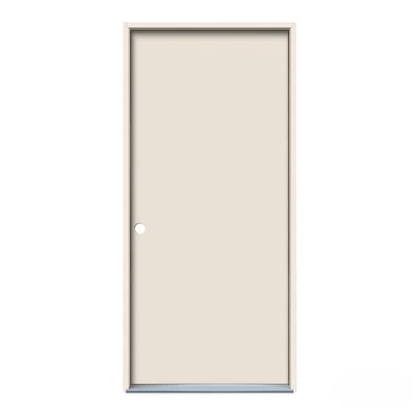 JELD-WEN 32 in. x 80 in. Flush Primed Right-Hand Inswing Steel Prehung Front Door